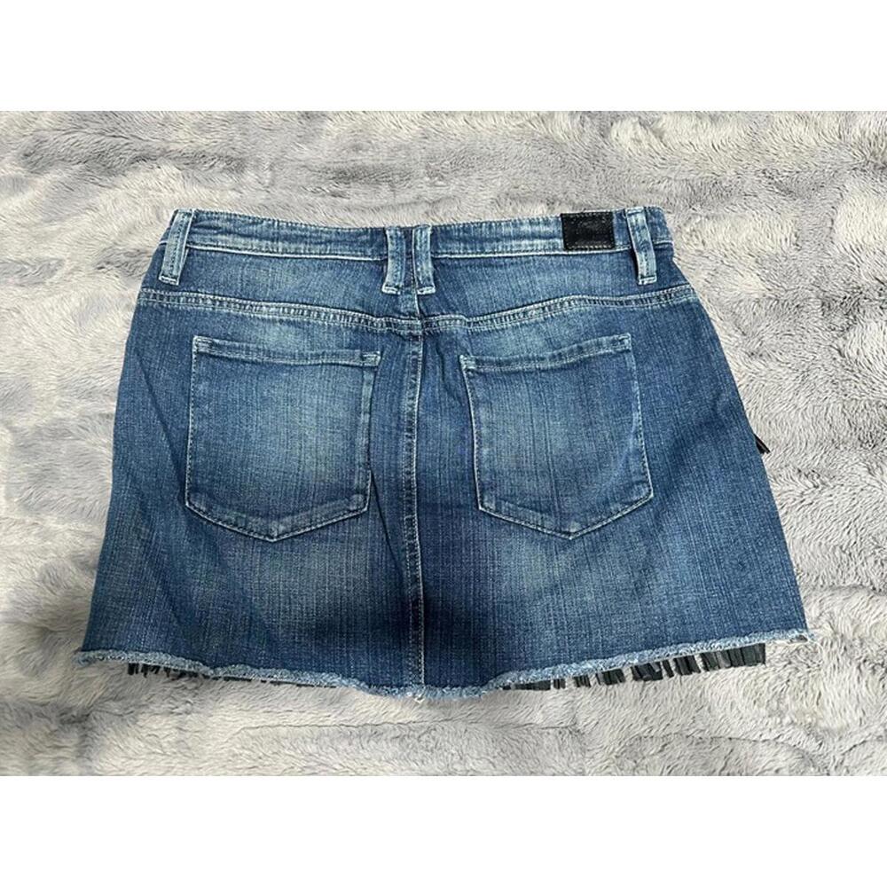 GUESS Denim Fringe Mini Skirt Size 27 - Picture 2 of 5